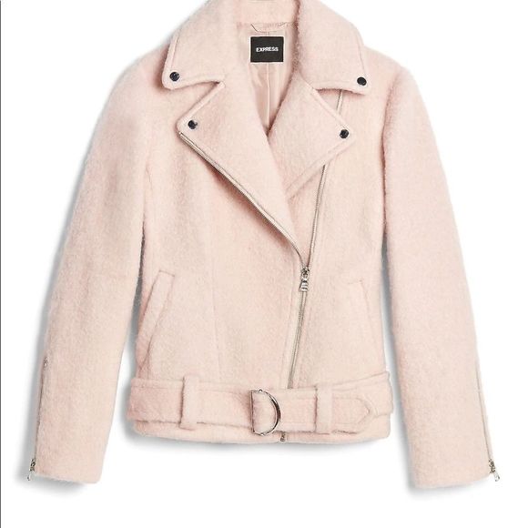 express - boxy wool blend belted moto jacket - Picture 3 of 12